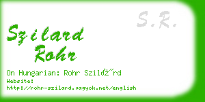 szilard rohr business card